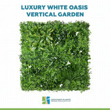 Luxury White Oasis Vertical Garden / Green Wall UV Resistant 1m x 1m