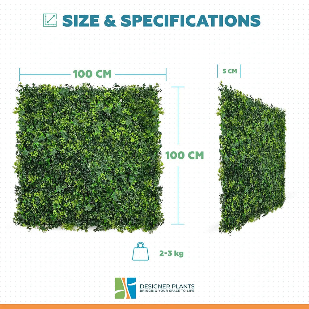 Luxury Spring Sensation Hedge Screen Green Wall Panel UV Resistant 100cm x 100cm