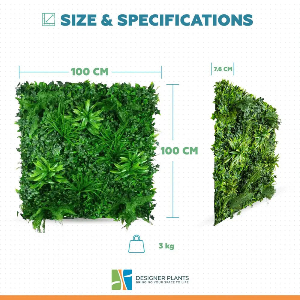 Luxury Green Tropics Vertical Garden/Green Wall UV Resistant 1m x 1m