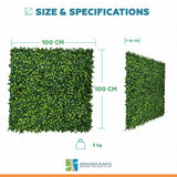 Jasmine Hedge Screen Green Wall Panel UV Resistant 100cm x 100cm