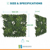 Luxury Snowy White Vertical Garden / Green Wall UV Resistant 100cm x 100cm