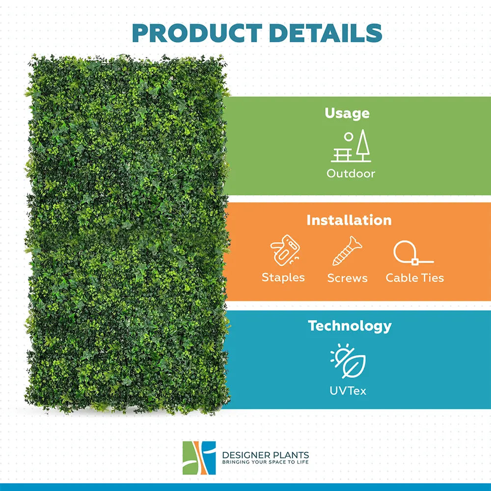 Luxury Spring Sensation Hedge Screen Green Wall Panel UV Resistant 100cm x 100cm