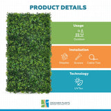 Luxury Spring Sensation Hedge Screen Green Wall Panel UV Resistant 100cm x 100cm