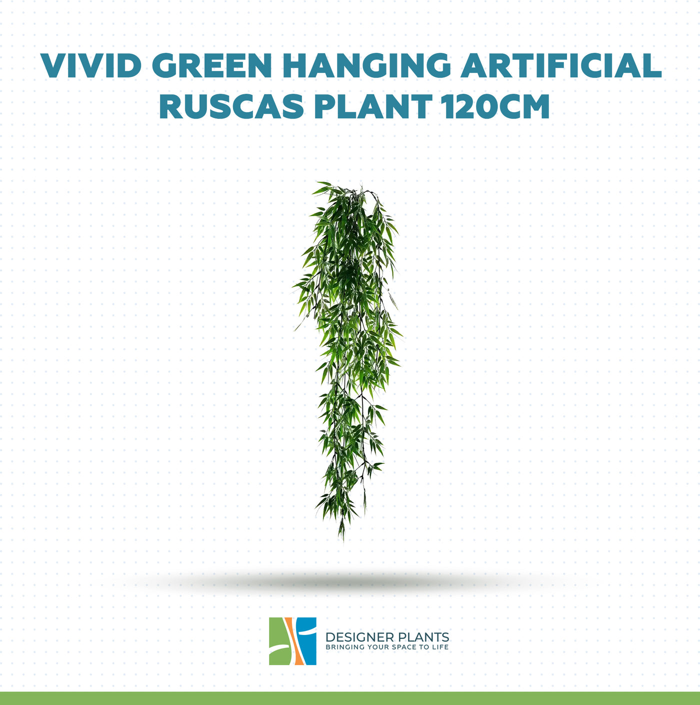 Vivid Green Hanging Artificial Ruscas Plant UV Resistant 120cm