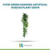 Vivid Green Hanging Artificial Ruscas Plant UV Resistant 120cm
