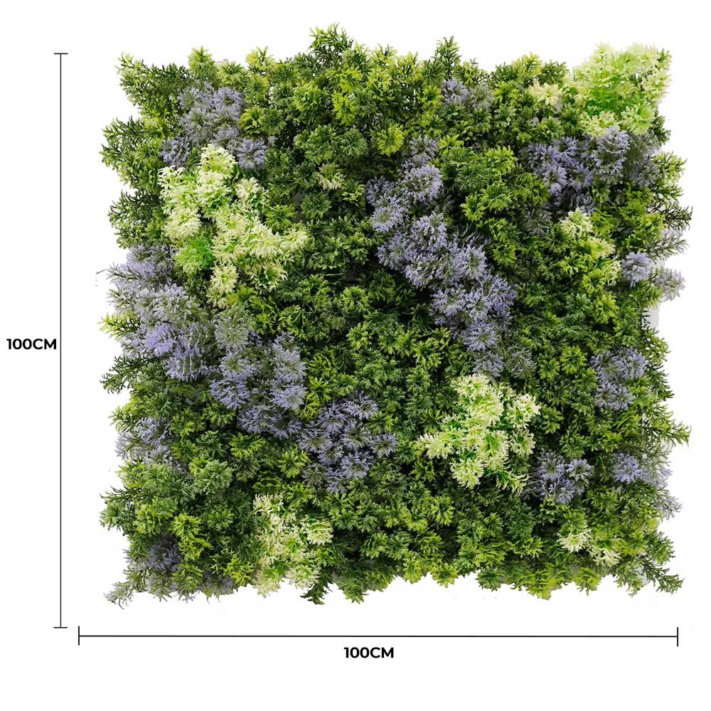 Vivid Purple and Green Moss Panel UV Resistant 100cm x 100cm (Back Order Only)