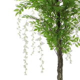 Flowering Artificial Wisteria with White Flowers 180cm