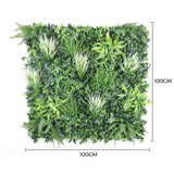 White Grassy Greenery Vertical Garden / Green Wall UV Resistant 100cm x 100cm