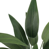 Artificial green plant leaves with a realistic tropical bird-of-paradise leaf design, shown against a plain white background.