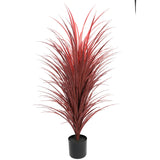 Burgundy Potted Artificial Long Grass (Yucca Grass) 115cm UV Resistant
