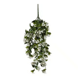 Hanging White Artificial Bougainvillea Plant UV Resistant 90cm - Designer Plants