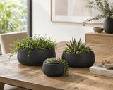 Luxury Soft Tapered Bowl Planter Set of 4 | Premium Pot Range | Matt Black