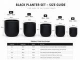 Luxury Egg-Shaped Ovate Planter Set of 5 | Premium Pot Range - Matt Black