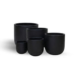 Luxury Egg-Shaped Ovate Planter Set of 5 | Premium Pot Range - Matt Black