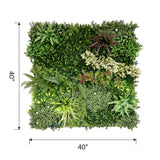 Bloom Luxe artificial green wall panel 1m x 1m, dimensions