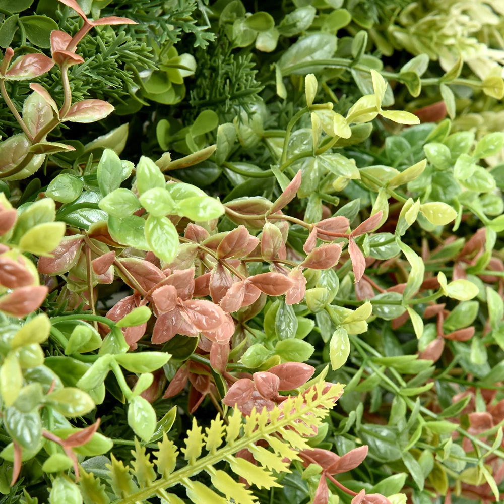 Bloom Luxe artificial green wall panel 1m x 1m, foliage detail 2