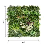Botanical Harmony artificial green wall panel 1m x 1m, dimensions