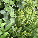 Botanical Harmony artificial green wall panel 1m x 1m, foliage detail 1