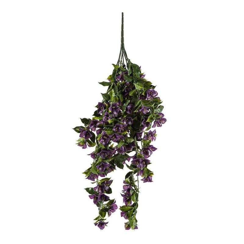 Hanging Artificial Bougainvillea Plant Purple UV Resistant 90cm - Designer Plants