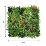 Coastal Native Retreat artificial green wall panel 1m x 1m, dimensions
