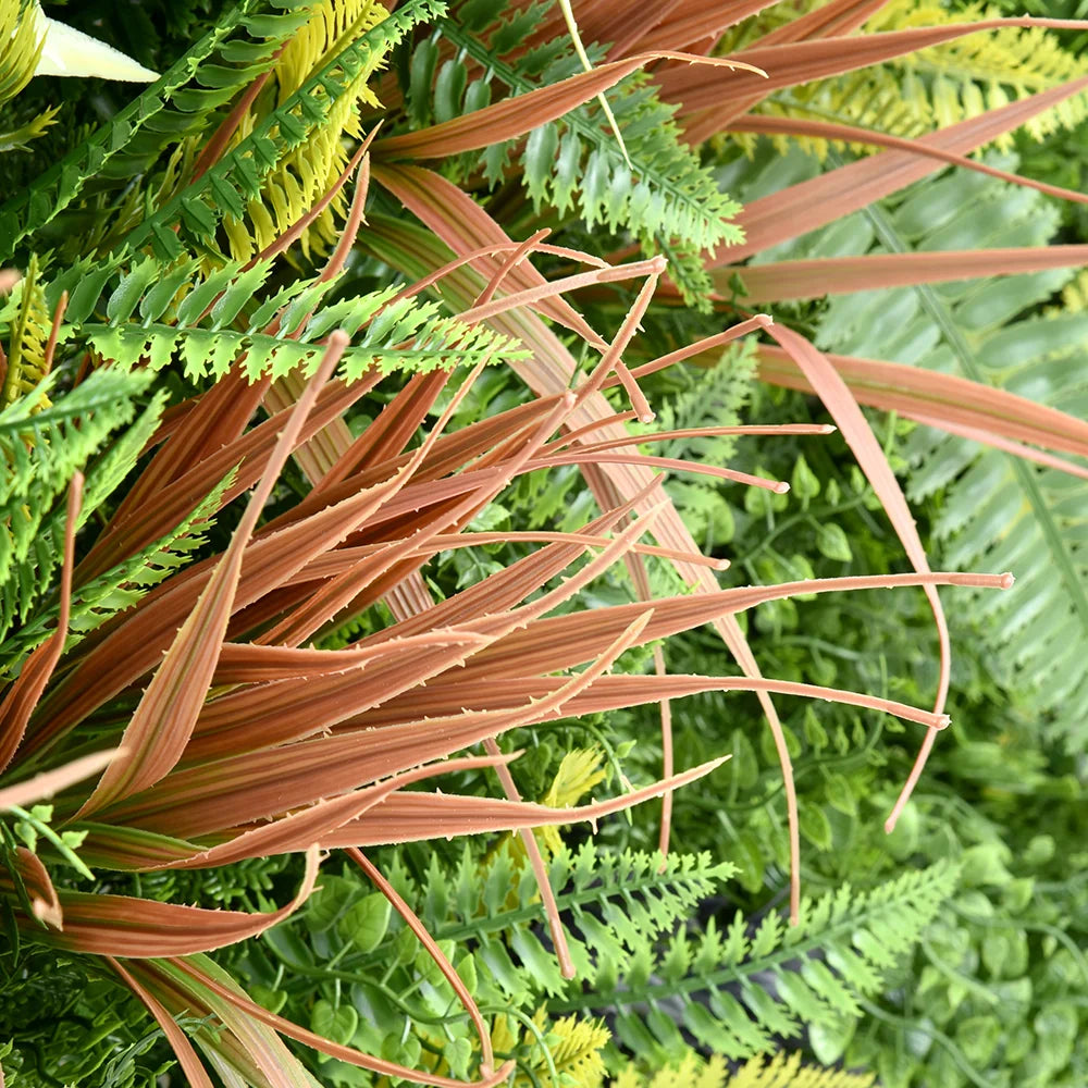 Coastal Native Retreat artificial green wall panel 1m x 1m, foliage detail 2
