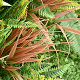 Coastal Native Retreat artificial green wall panel 1m x 1m, foliage detail 2