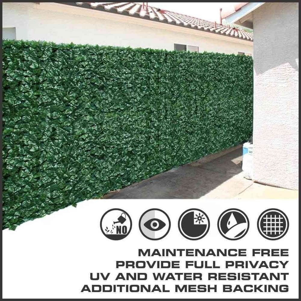 Artificial Ivy Leaf Hedging & Privacy Screen (shade cloth backing) 3m x 1m Roll