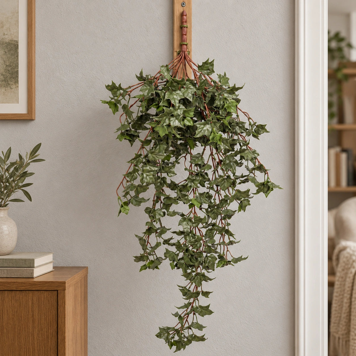 Hanging English Ivy Bush 80cm UV Resistant - styled product image C