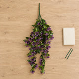 Hanging Artificial Bougainvillea Plant Purple UV Resistant 90cm - styled product image A