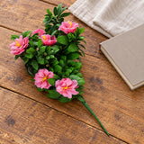 Premium Artificial Pink Rose Bunch UV Resistant 45cm - styled product image B