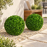 Large Clover Hedge Artificial Topiary Ball UV Resistant 44cm - styled product image A