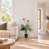 Artificial Bird of Paradise Plant 110cm (Red Flowers) - styled product image A