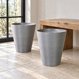 Decorative Textured Round Grey Planter 47cm - styled product image B