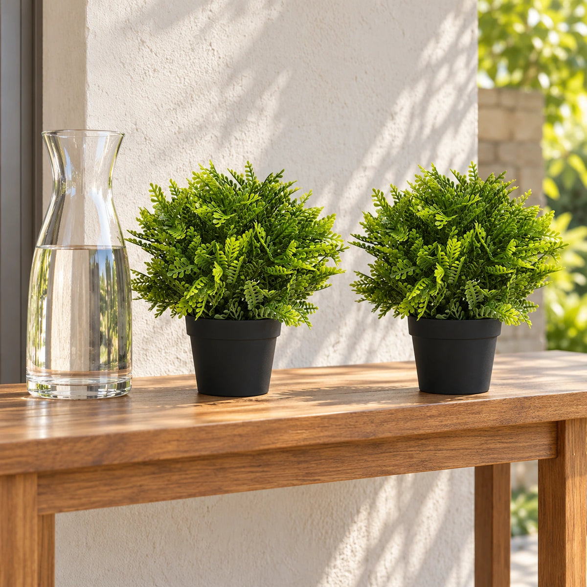 Small Potted Artificial Mimosa Fern UV Resistant 20cm - styled product image B