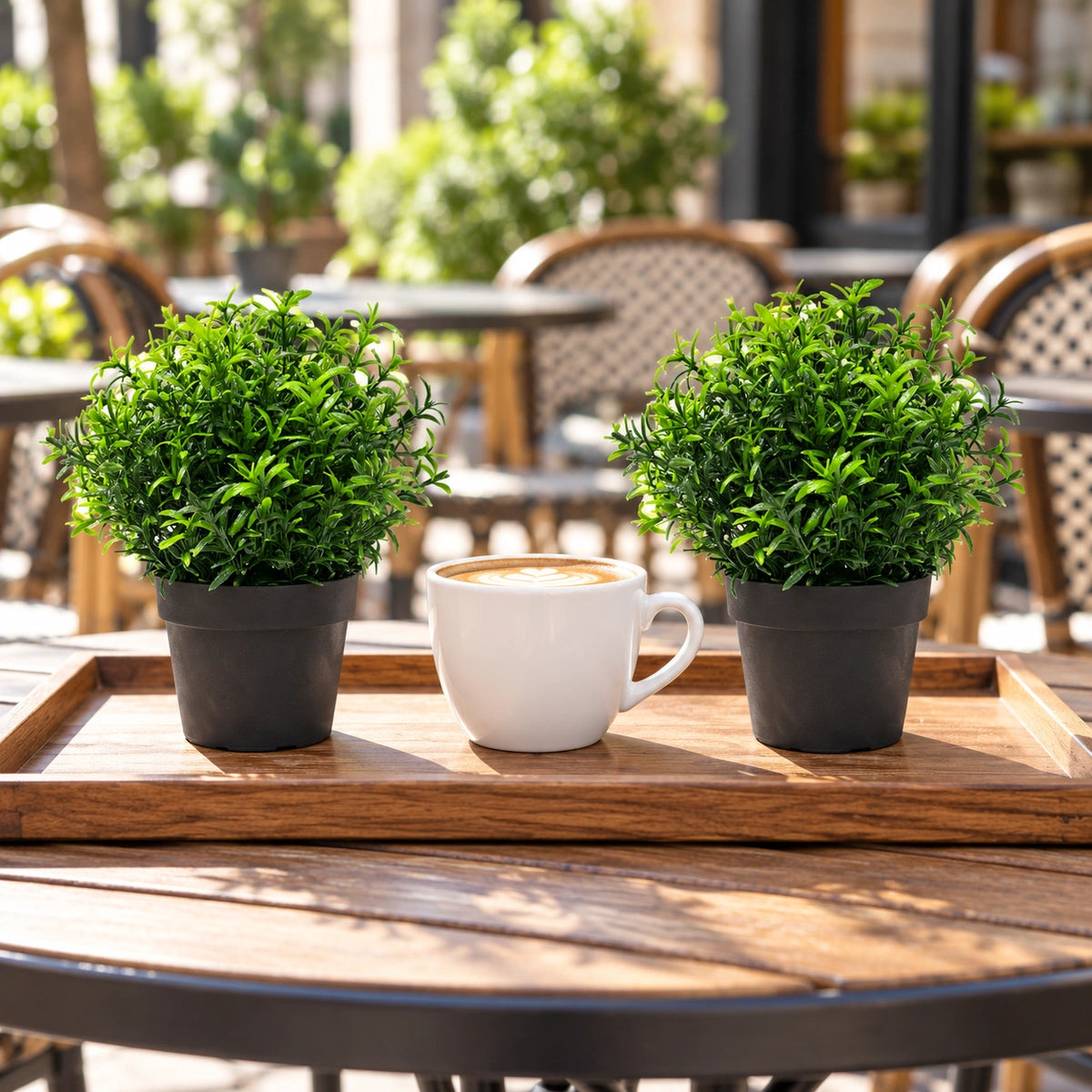 Small Potted Artificial Bright Rosemary Herb Plant UV Resistant 20cm - styled product image C
