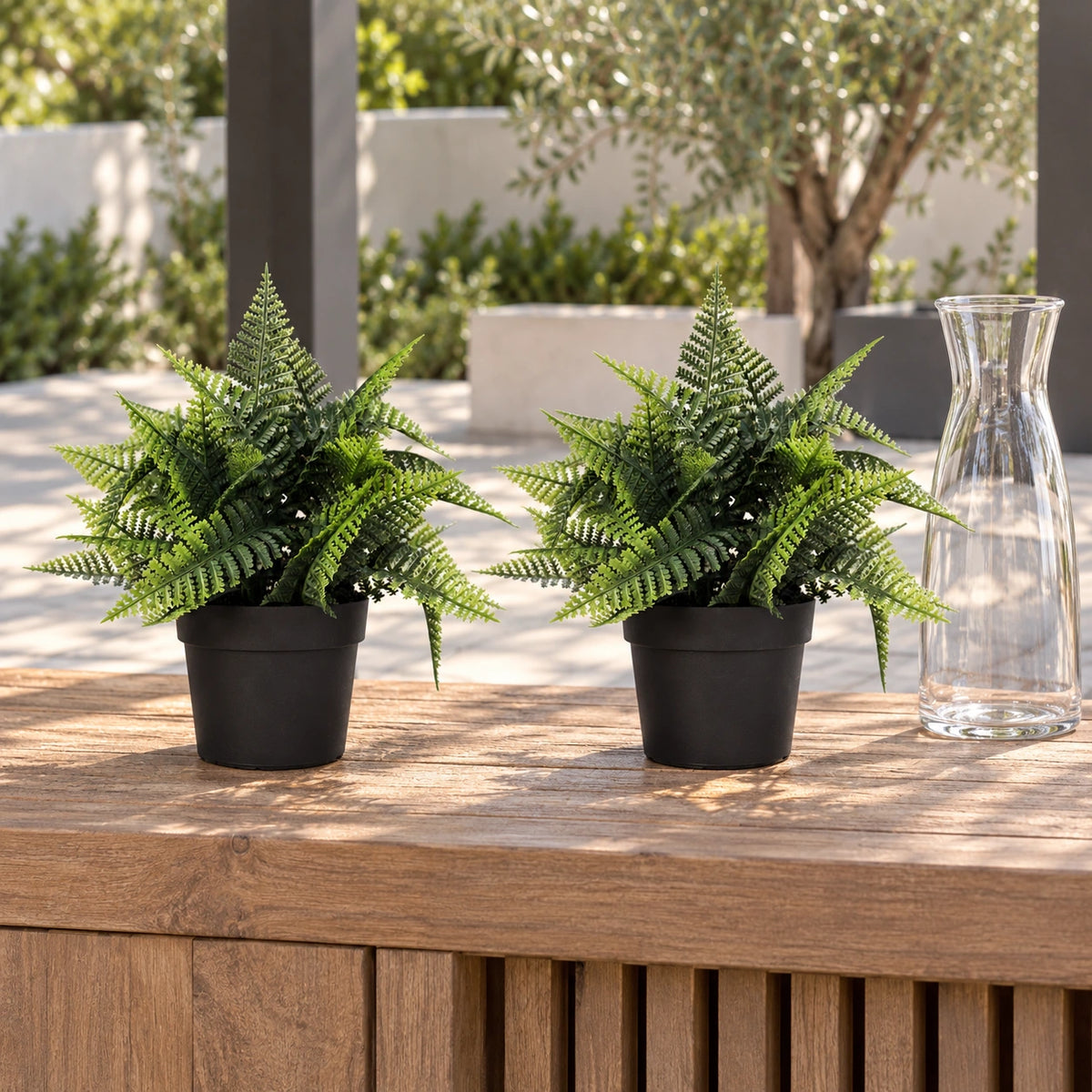 Small Potted Artificial Persa Boston Fern Plant UV Resistant 20cm - styled product image B