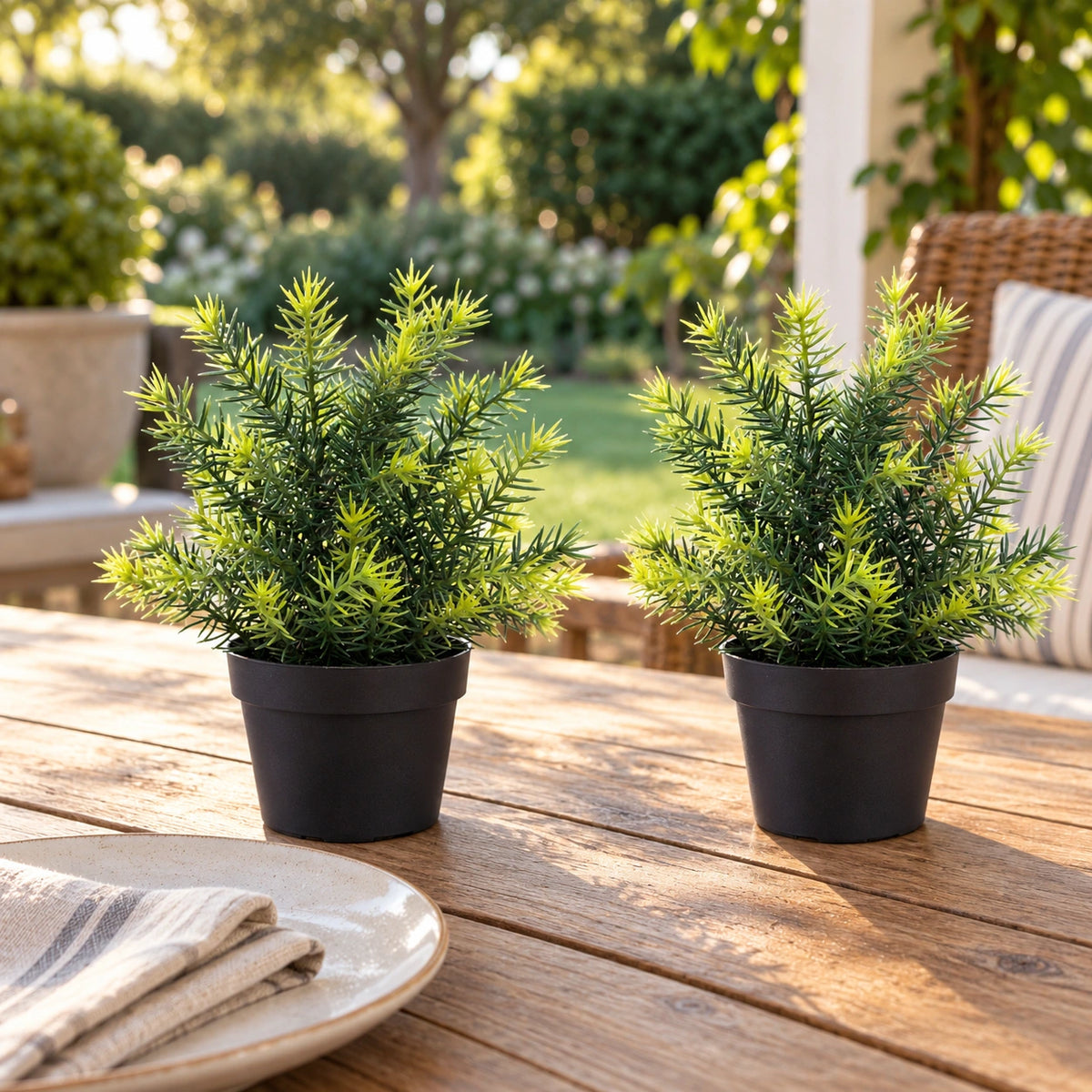 Small Potted Artificial Native Grass Plant UV Resistant 20cm - styled product image B