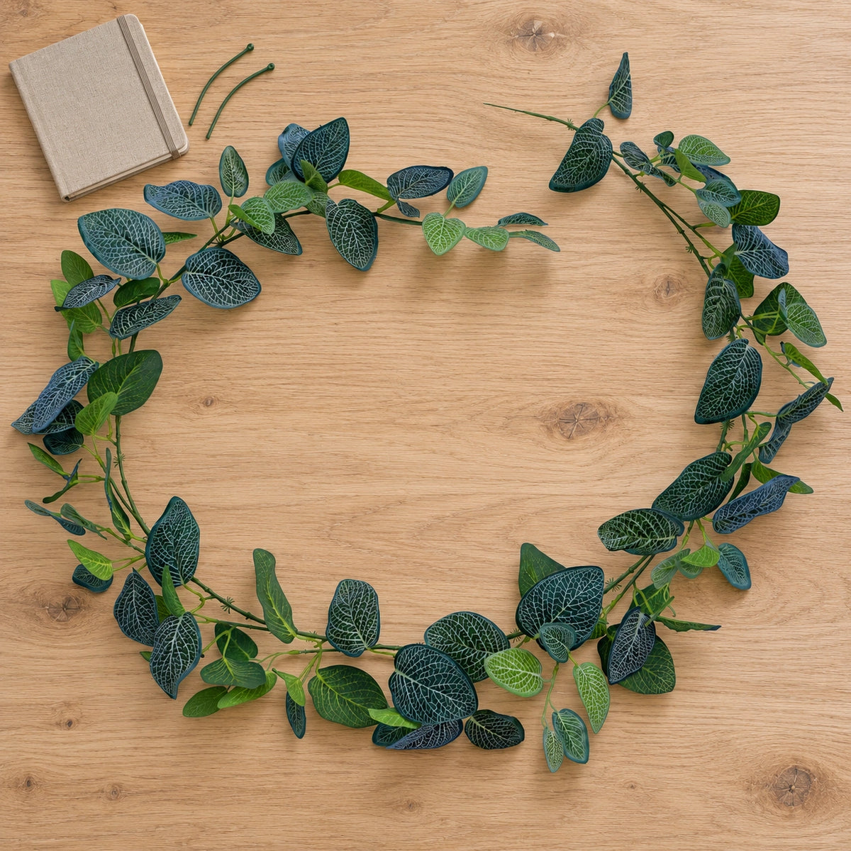 Artificial Fittonia Garland 190cm - styled product image A