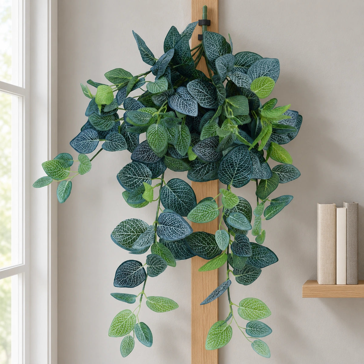 Artificial Fittonia Hanging Garland Bush 80cm - styled product image B