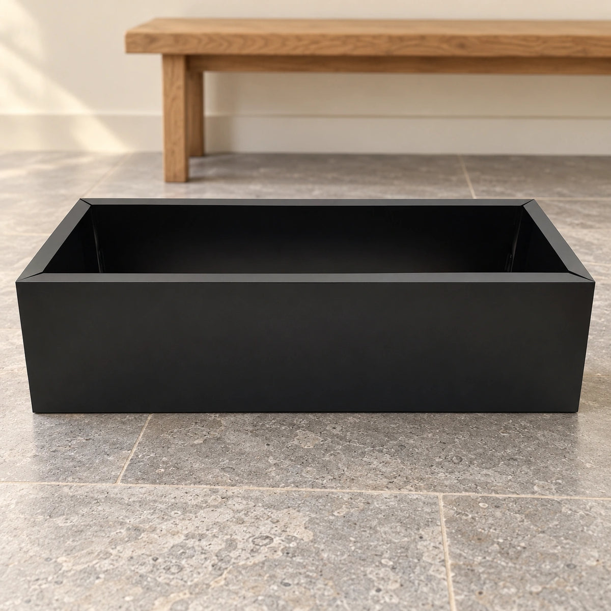 Black Metal Planter Small - styled product image A