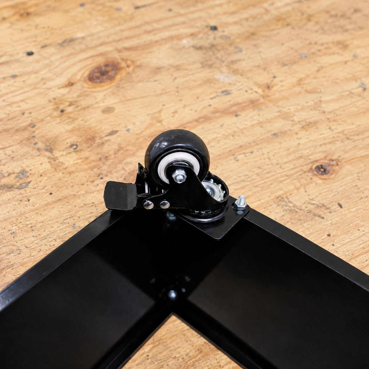 Black Metal Planter Medium + Wheels - styled product image C