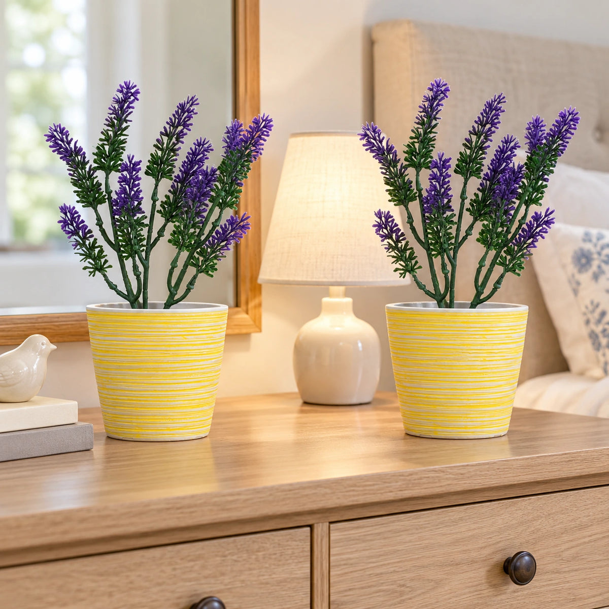 Small Artificial Lavender Stem / Wall Plant UV Resistant 26cm - styled product image B