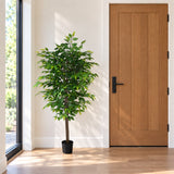 Mixed Green Bushy Artificial Ficus Tree 180cm - styled product image A