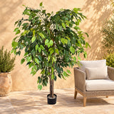 Artificial Ficus Tree 180cm Nearly Natural UV Resistant - styled product image A