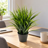 Artificial Ornamental Potted Dense Green Grass UV Resistant 38cm - styled product image C