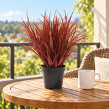 Artificial Ornamental Potted Dense Burgundy Grass UV Resistant 38cm - styled product image A