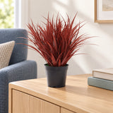 Artificial Ornamental Potted Dense Burgundy Grass UV Resistant 38cm - styled product image C