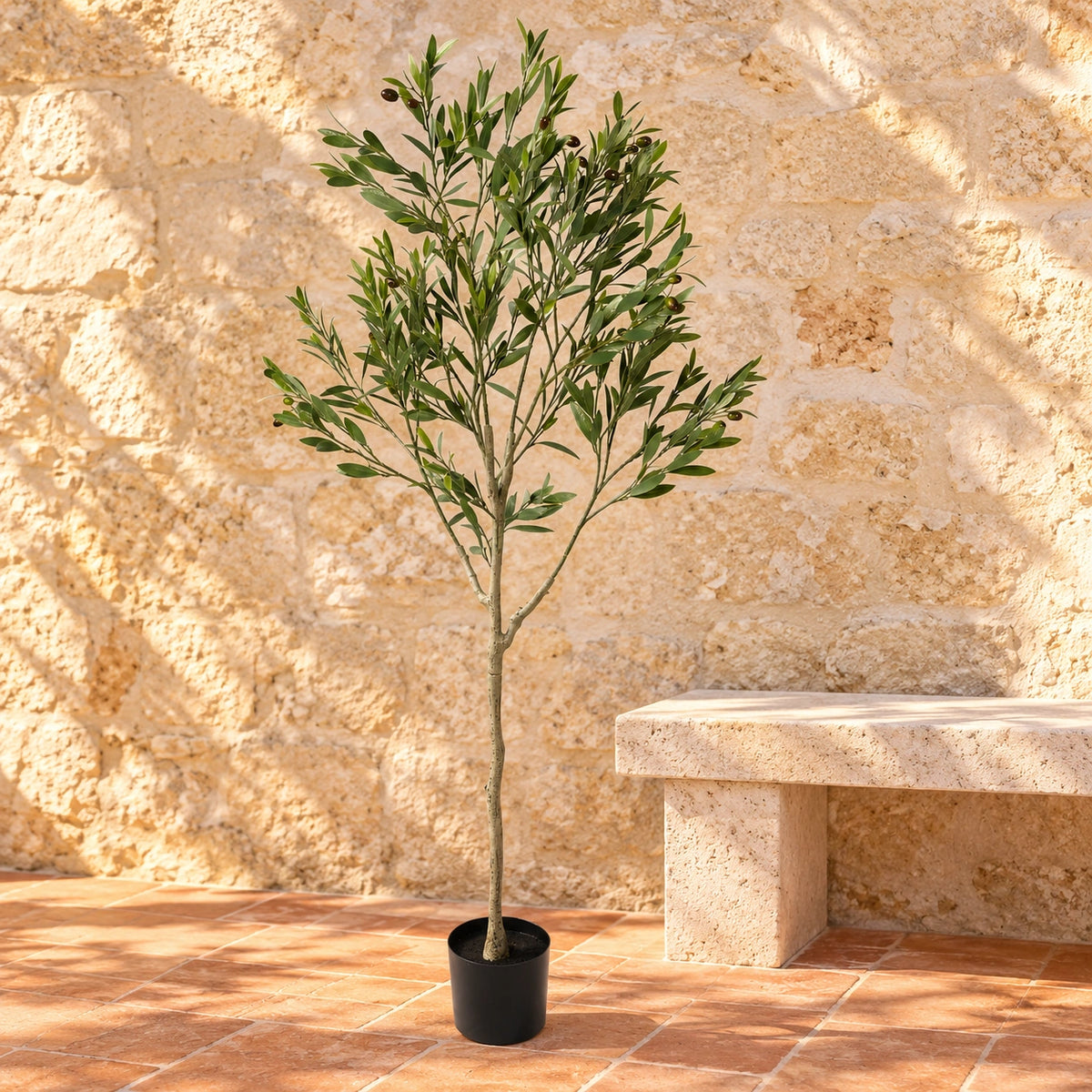 Nearly Natural Artificial Olive Tree UV Resistant 150cm - styled product image B