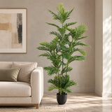 Premium Artificial Potted Multi-trunk Fan Palm 180cm - styled product image C