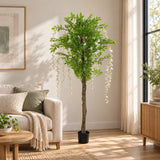 Flowering Artificial Wisteria with White Flowers 180cm - styled product image B